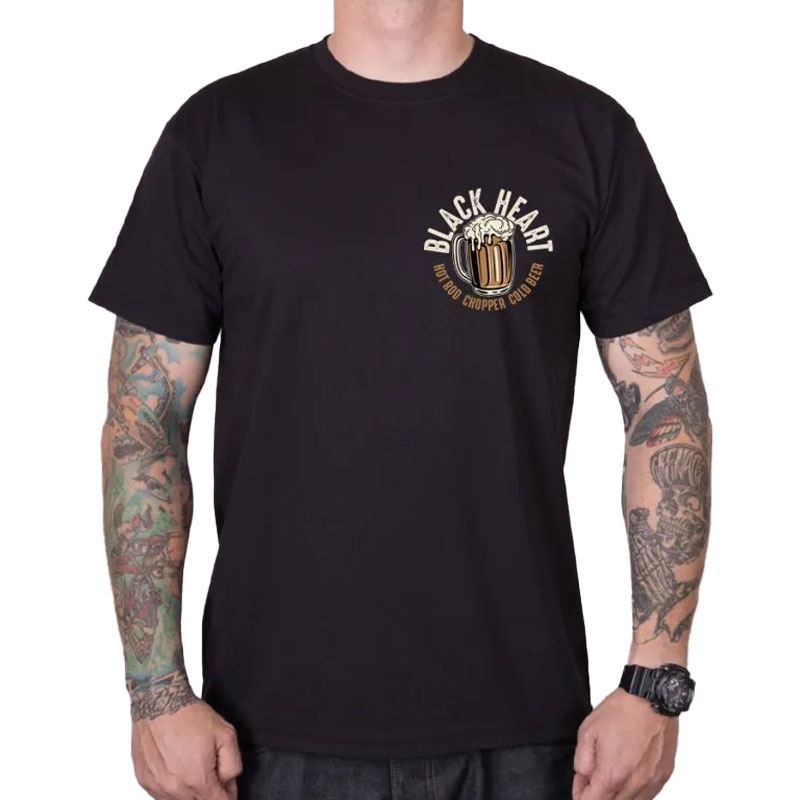 T-shirt Zwart Hart Bier Biker zwart