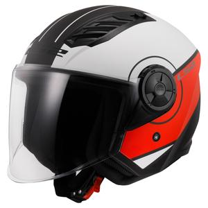 Open motorhelm LS2 OF616 Airflow II Cover mat wit en rood