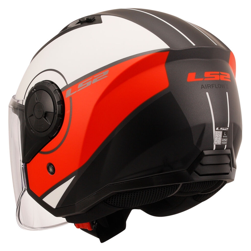 Open motorhelm LS2 OF616 Airflow II Cover mat wit en rood