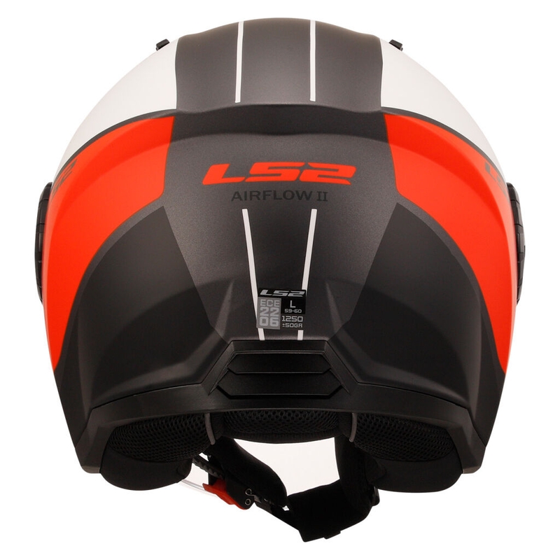 Open motorhelm LS2 OF616 Airflow II Cover mat wit en rood