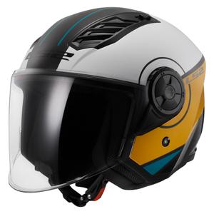Open Motorhelm LS2 OF616 Airflow II Cover Glanzend Wit-Bruin