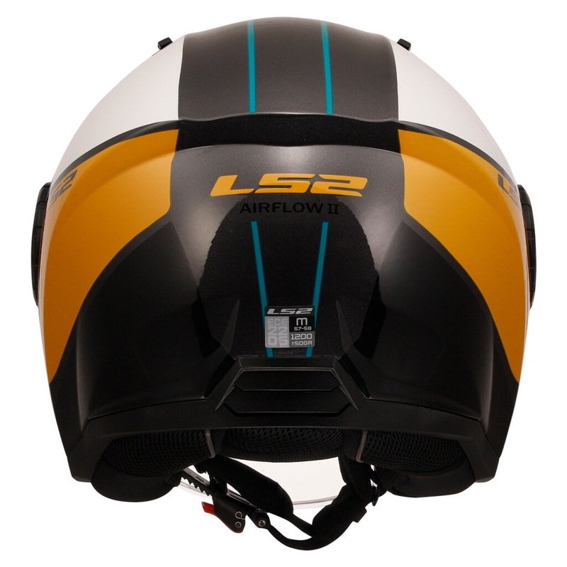 Open Motorhelm LS2 OF616 Airflow II Cover Glanzend Wit-Bruin