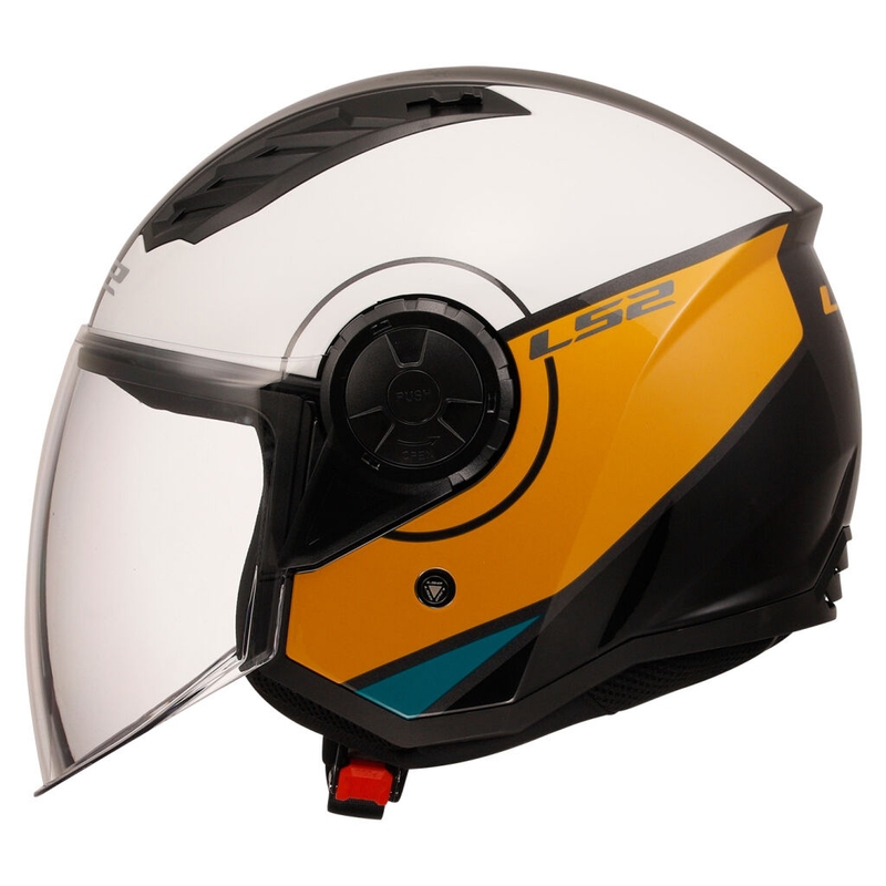 Open Motorhelm LS2 OF616 Airflow II Cover Glanzend Wit-Bruin