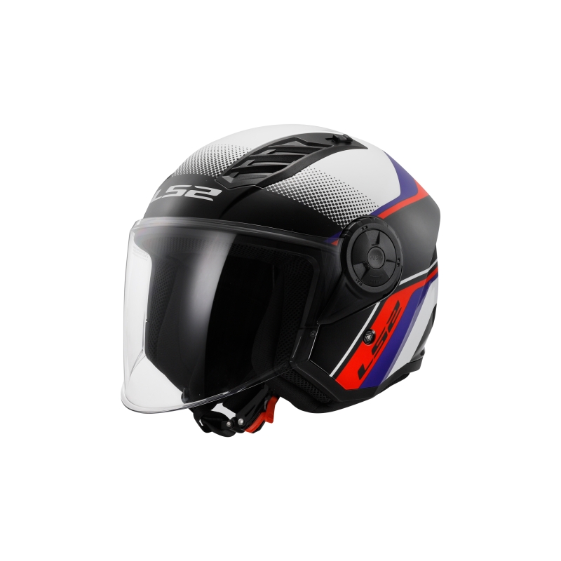 Open motorhelm LS2 OF616 Airflow II Rush wit-blauw-rood