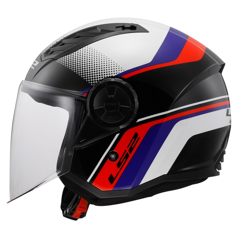 Open motorhelm LS2 OF616 Airflow II Rush wit-blauw-rood