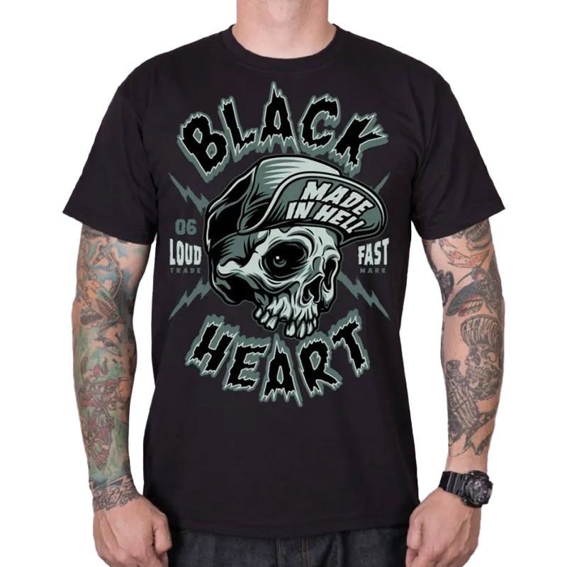 T-shirt Black Heart Spike zwart