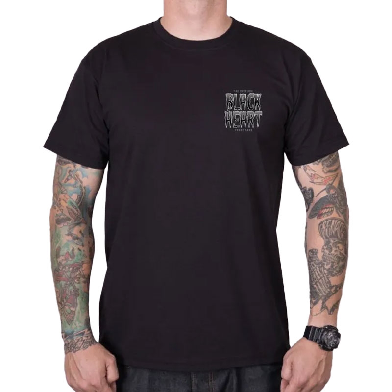 T-shirt Black Heart Red Baron zwart
