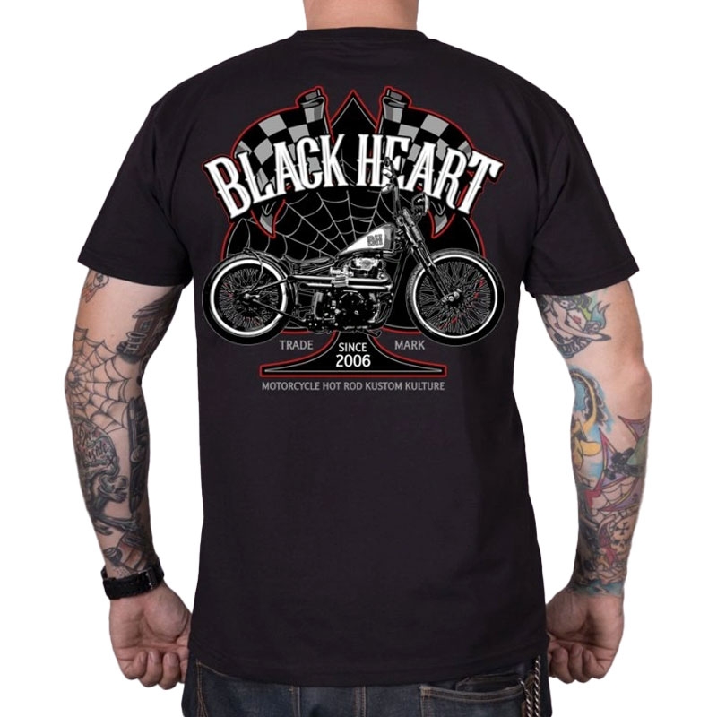 T-shirt Black Heart Chopper Race zwart