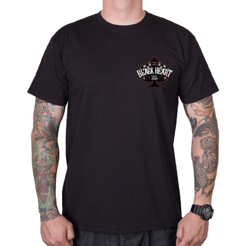 T-shirt Black Heart Chopper Race zwart