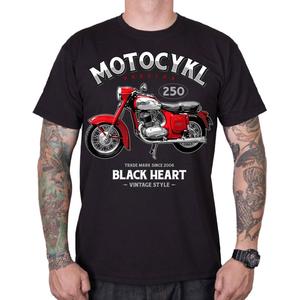 T-shirt Black Heart Motorcycle Panelka zwart