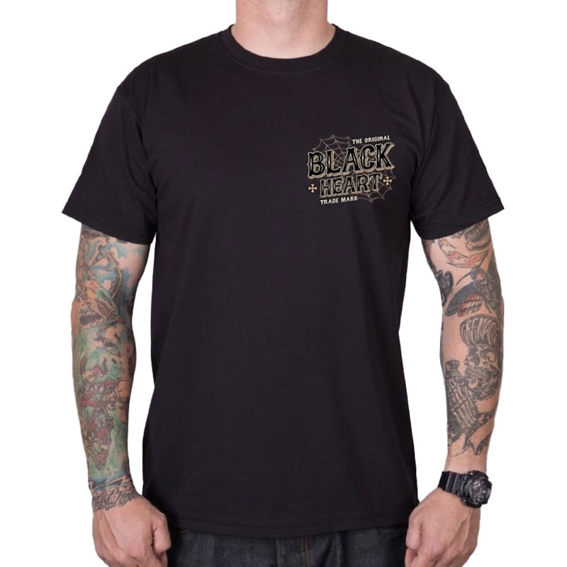 T-shirt Black Heart Chopper Pussy zwart