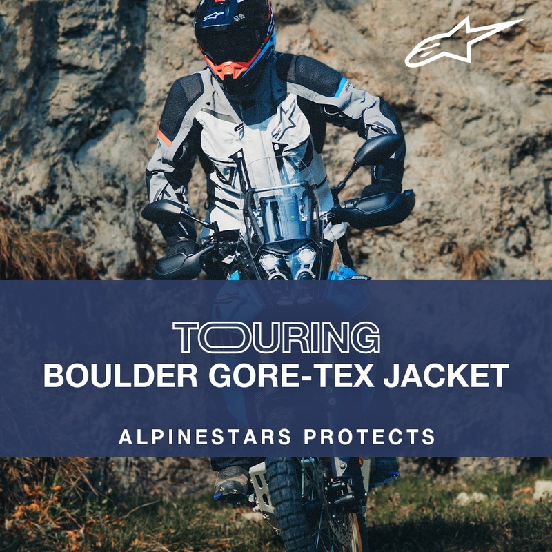 Alpinestars Boulder Gore-Tex donkerblauw-zwart motorjack