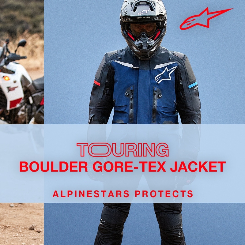 Alpinestars Boulder Gore-Tex donkerblauw-zwart motorjack
