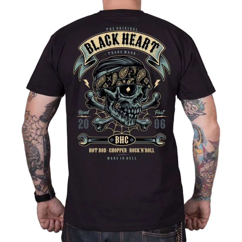 T-shirt Black Heart Bandana Boy zwart
