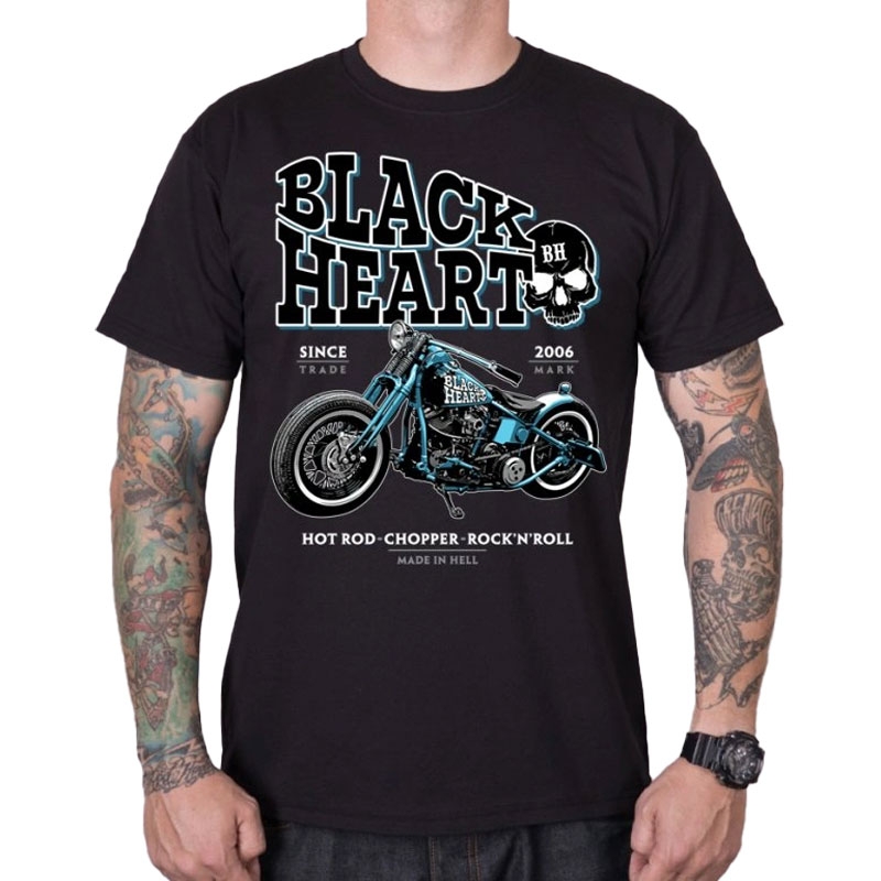 T-shirt Zwart Hart Blauw Bobber zwart