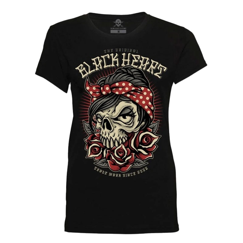 Dames-T-shirt Zwart Hart Allen zwart