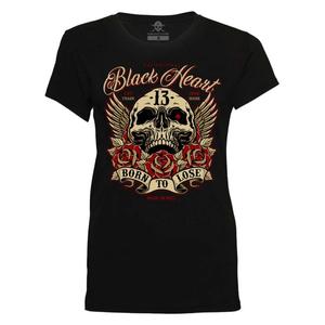 Dames Zwart Hart Born To Lose T-shirt zwart