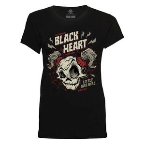 Dames Zwart Hart Ghost Face T-shirt zwart