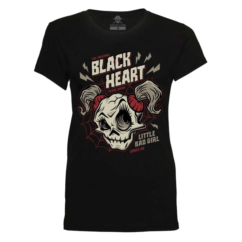 Dames Zwart Hart Ghost Face T-shirt zwart