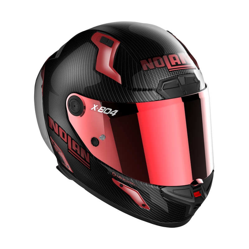 Nolan X-804 RS Ultra Carbon Iridium Edition Zwart-Rood Integraal Motorhelm