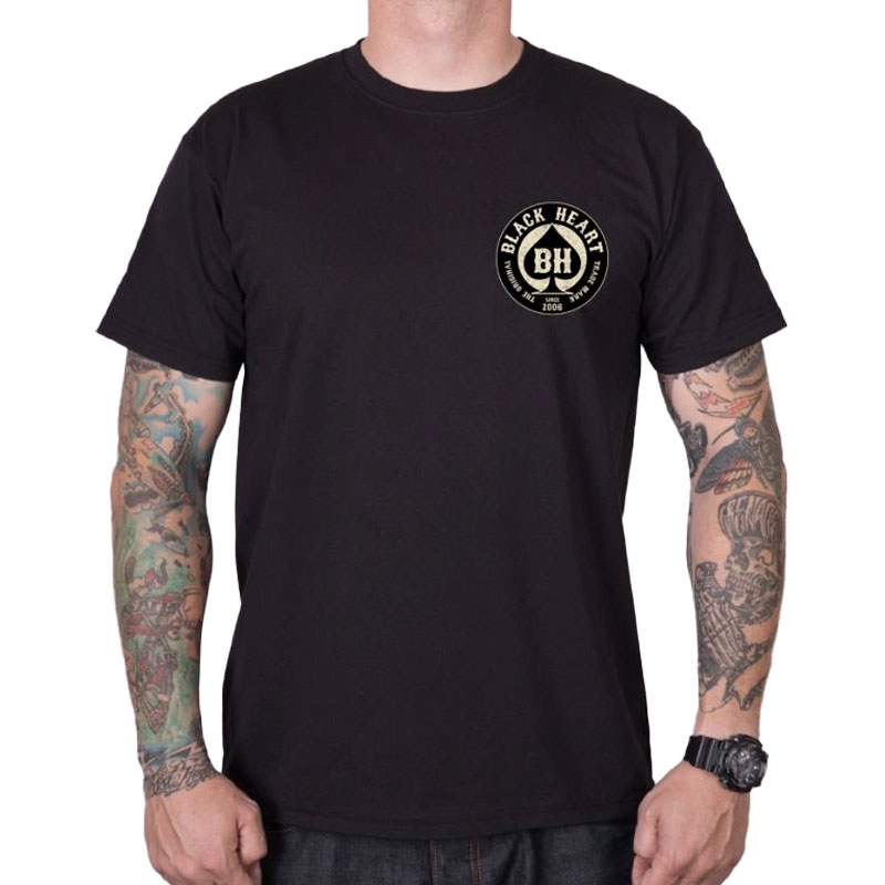 T-shirt Black Heart Chopper King zwart