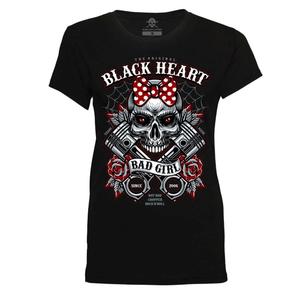 Dames-T-shirt met hartbel zwart