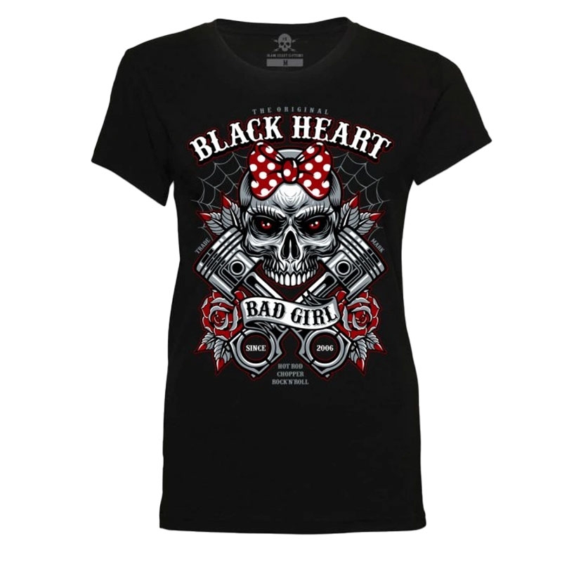 Dames-T-shirt met hartbel zwart