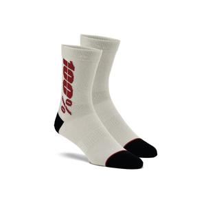 Sokken 100% - USA Rythym Merino Wol zilver-rood