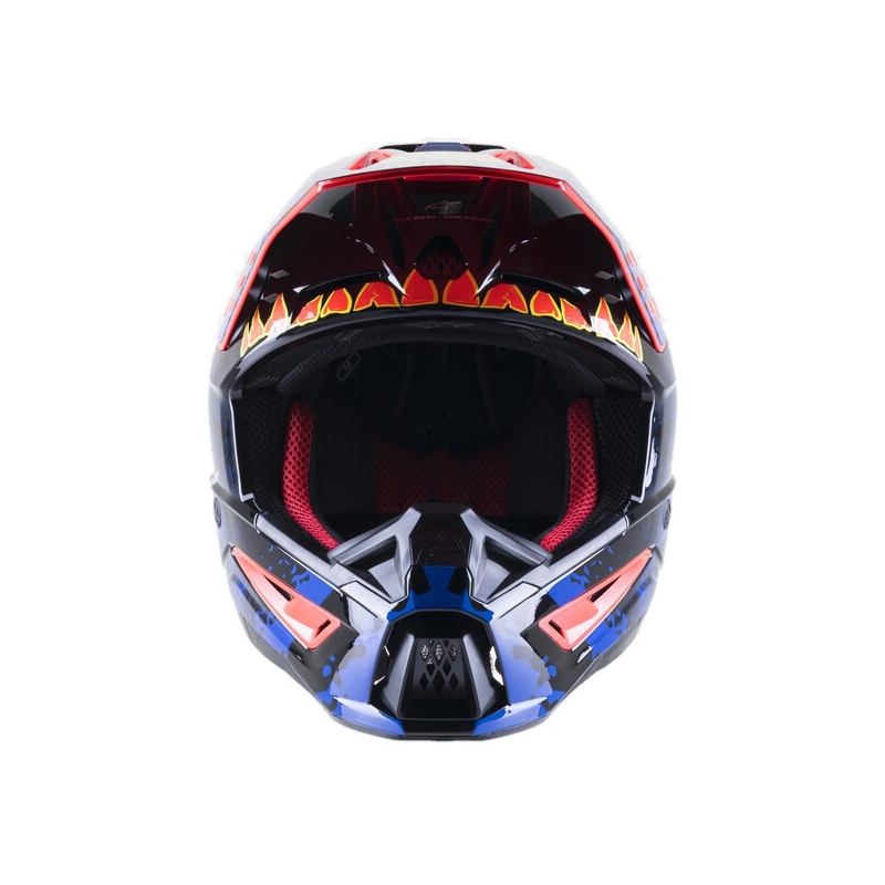 Alpinestars S-M5 Solar Flare Zwart-Blauw-Fluor Rood-Fluor Geel Motorcrosshelm uitverkoop