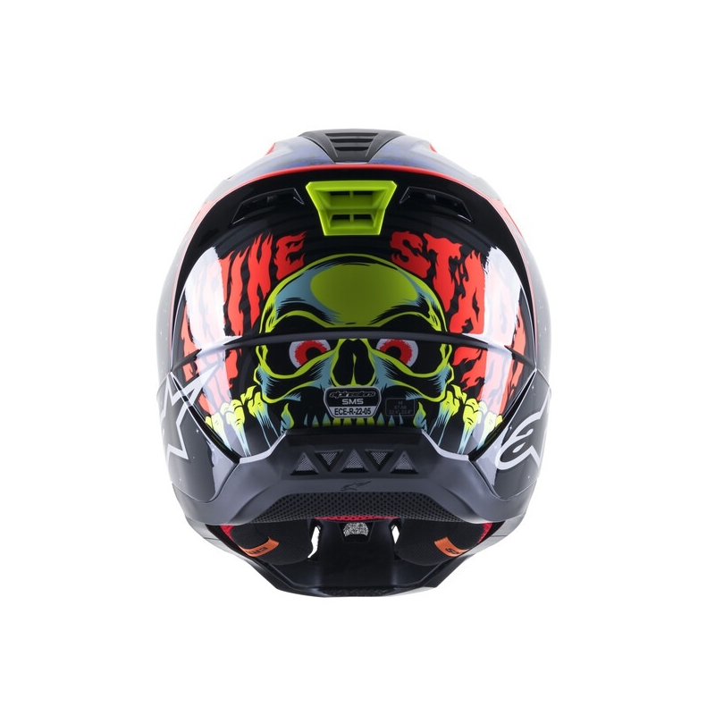 Alpinestars S-M5 Solar Flare Zwart-Blauw-Fluor Rood-Fluor Geel Motorcrosshelm uitverkoop