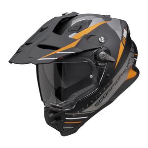 Endurohelm Scorpion ADF-9000 Air Feat mat zwart-zilver-oranje