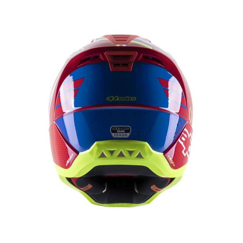 Alpinestars S-M5 Action rood-fluo geel-wit-blauw motorcrosshelm