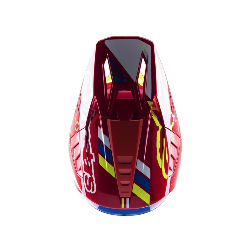 Alpinestars S-M5 Action rood-fluo geel-wit-blauw motorcrosshelm