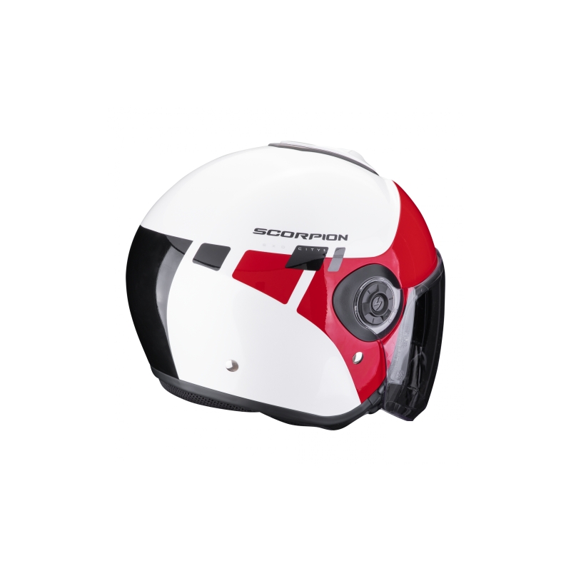 Open helm Scorpion EXO-CITY II Mall wit-rood uitverkoop