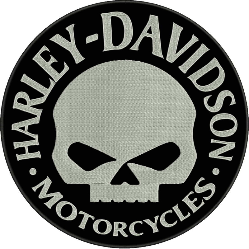 Patch H-D motorfietsen zwart-wit