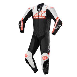 Alpinestars Missile 2 Ward Zwart-Wit-Fluor Rood Leren Motoroverall