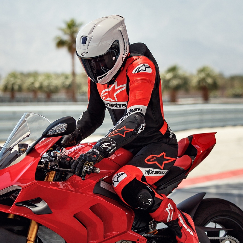 Alpinestars Missile 2 Ward Zwart-Fluorood-Wit Leren Motoroverall