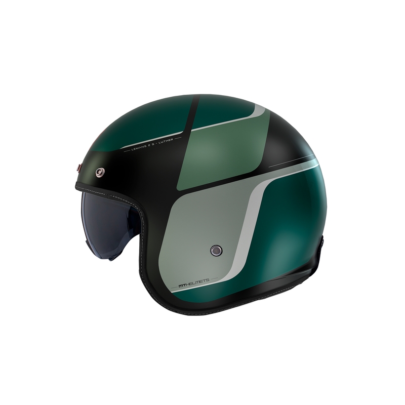 MT Le Mans 2 SV Luther Open Motorhelm Mat Zwart-Grijs-Groen