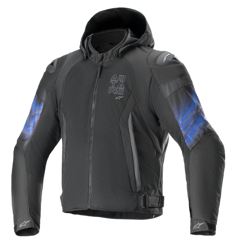Alpinestars Zaca Air Venom Waterdicht Zwart/Fluoblauw Motorjack