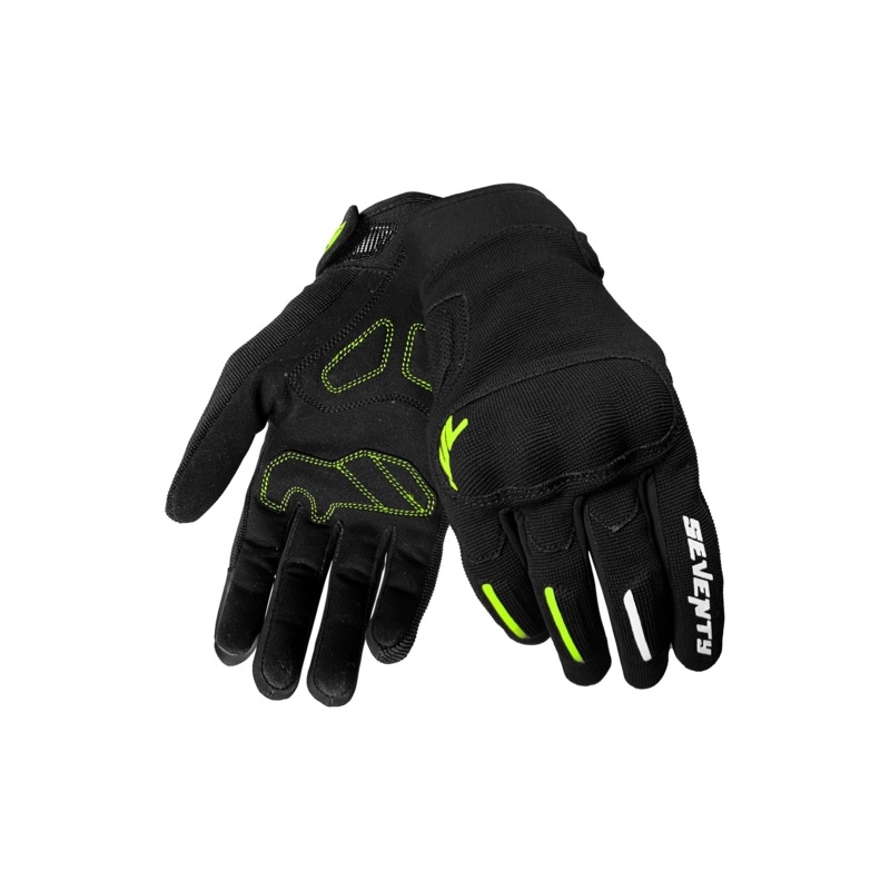 Dames motorhandschoenen Seventy Degrees SD-C42 Asfalt zwart-fluo geel