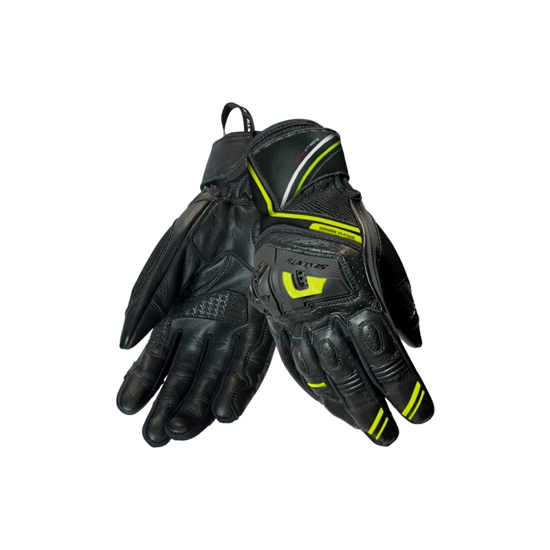 Motorhandschoenen Seventy Degrees SD-N30 Mugello zwart-fluo geel