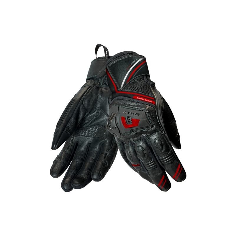 Motorhandschoenen Seventy Degrees SD-N30 Mugello zwart en rood