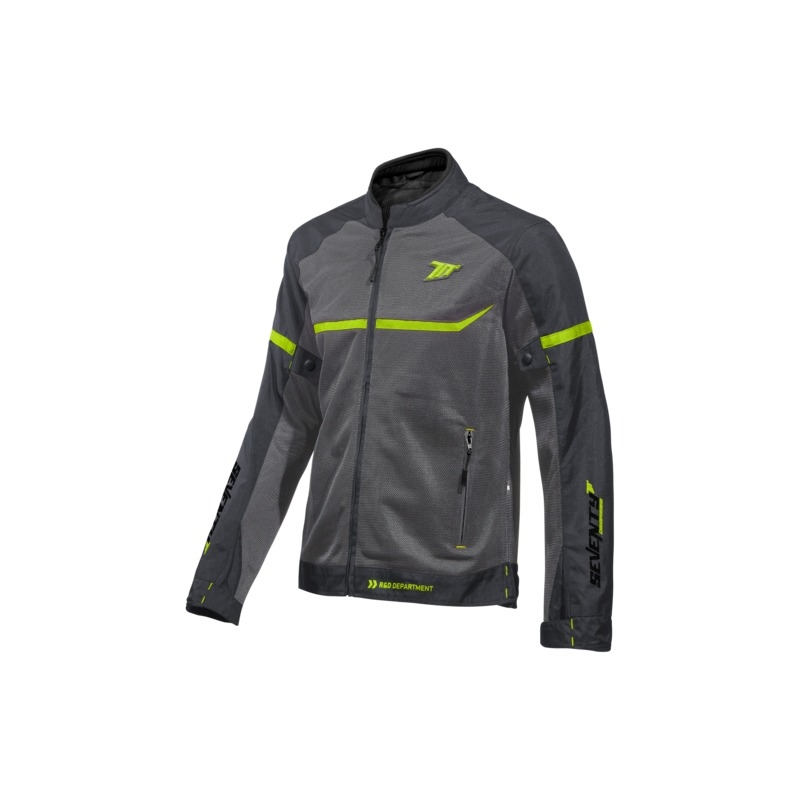 Motorjas SEVENTY DEGREES SD-JR30.1 Mojave grijs-fluo geel