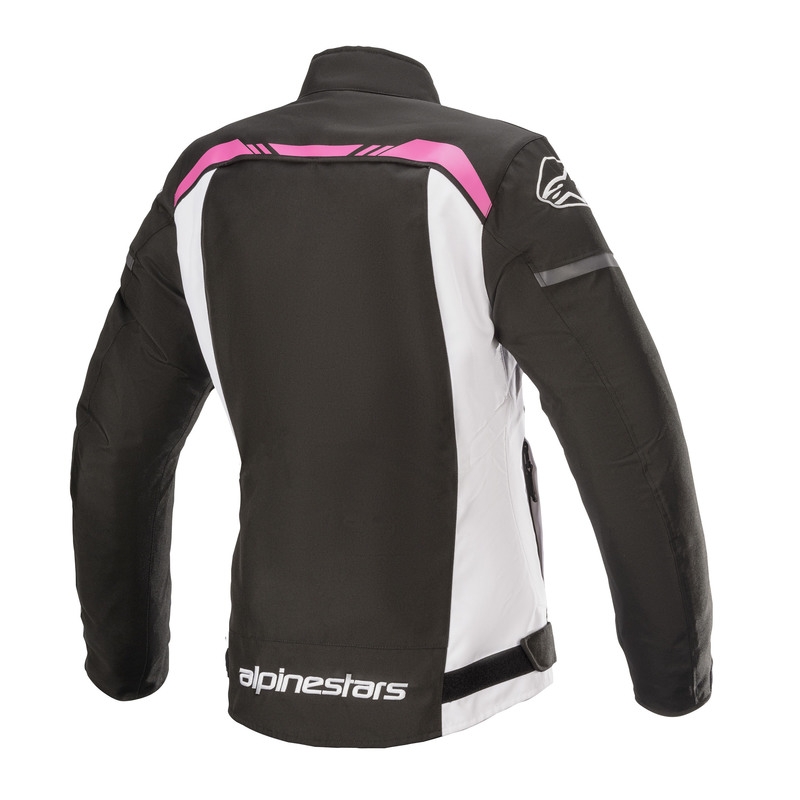 Alpinestars Stella T-SPS Waterdichte zwarte, witte en roze motorjas voor dames