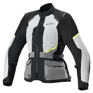 Alpinestars Dames Stella Andes Air Drystar Lichtgrijs-Donkergrijs-Zwart-Fluo Geel Motorjack