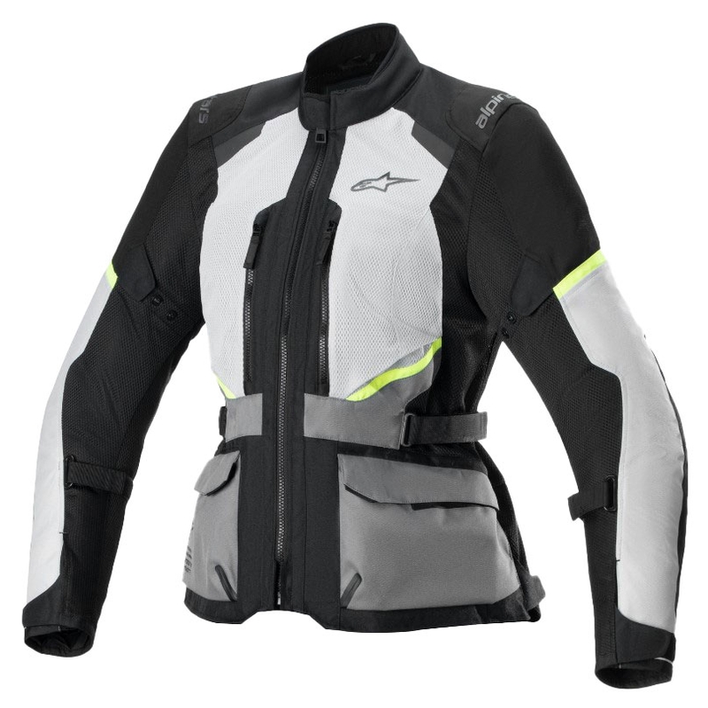 Alpinestars Dames Stella Andes Air Drystar Lichtgrijs-Donkergrijs-Zwart-Fluo Geel Motorjack