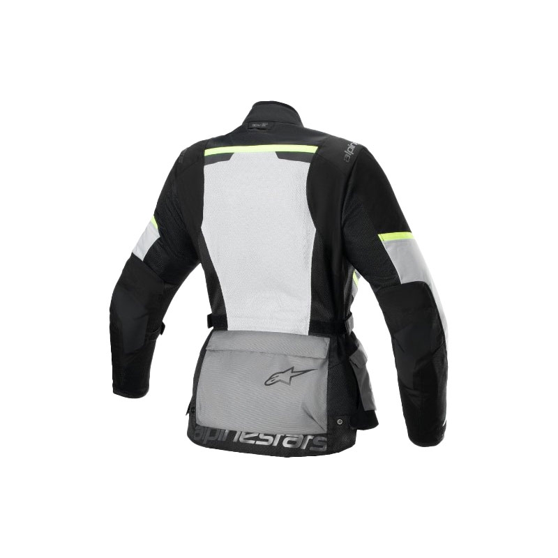 Alpinestars Dames Stella Andes Air Drystar Lichtgrijs-Donkergrijs-Zwart-Fluo Geel Motorjack