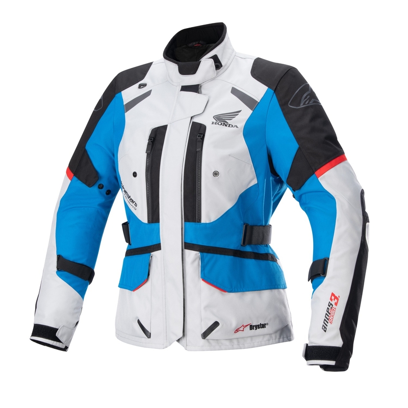 Dames Alpinestar Stella Andes Drystar Honda Grijs-Zwart-Blauw-Rood Motorjas 23 - Kwaliteit II