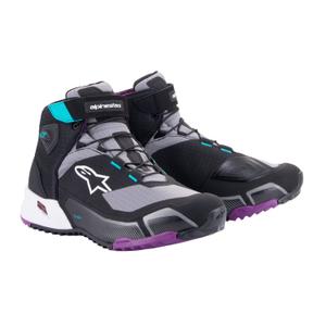 Alpinestars Dames Stella CR-X Drystar Zwart-Grijs-Violet-Turkoois Motorfietslaarzen