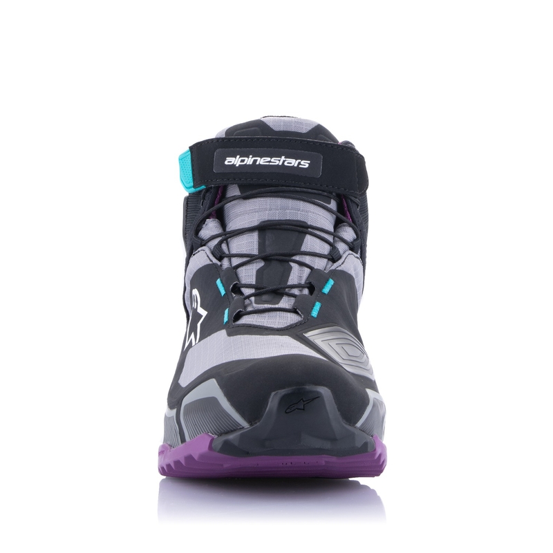 Alpinestars Dames Stella CR-X Drystar Zwart-Grijs-Violet-Turkoois Motorfietslaarzen